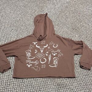 Brown Rock&Roll Denim Ranchy Women's Crop Sweater